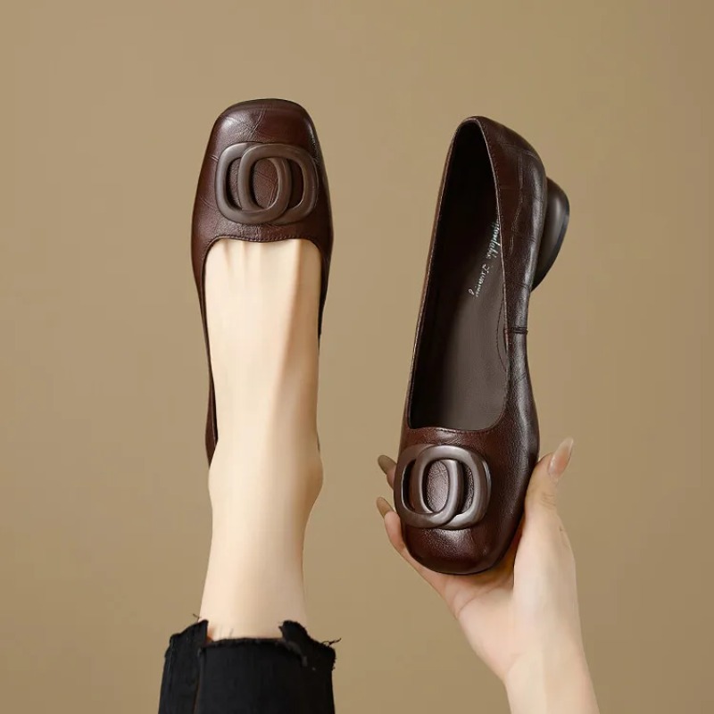 Heels - Sepatu Wanita Gaya Prancis, Sepatu Kulit
