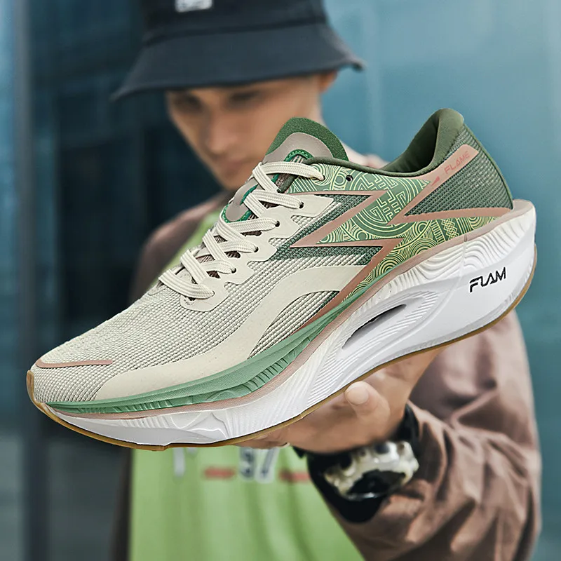 Breathable Mesh Athletic Shoes - Sepatu Lari Papan Karbon Khusus Maraton
