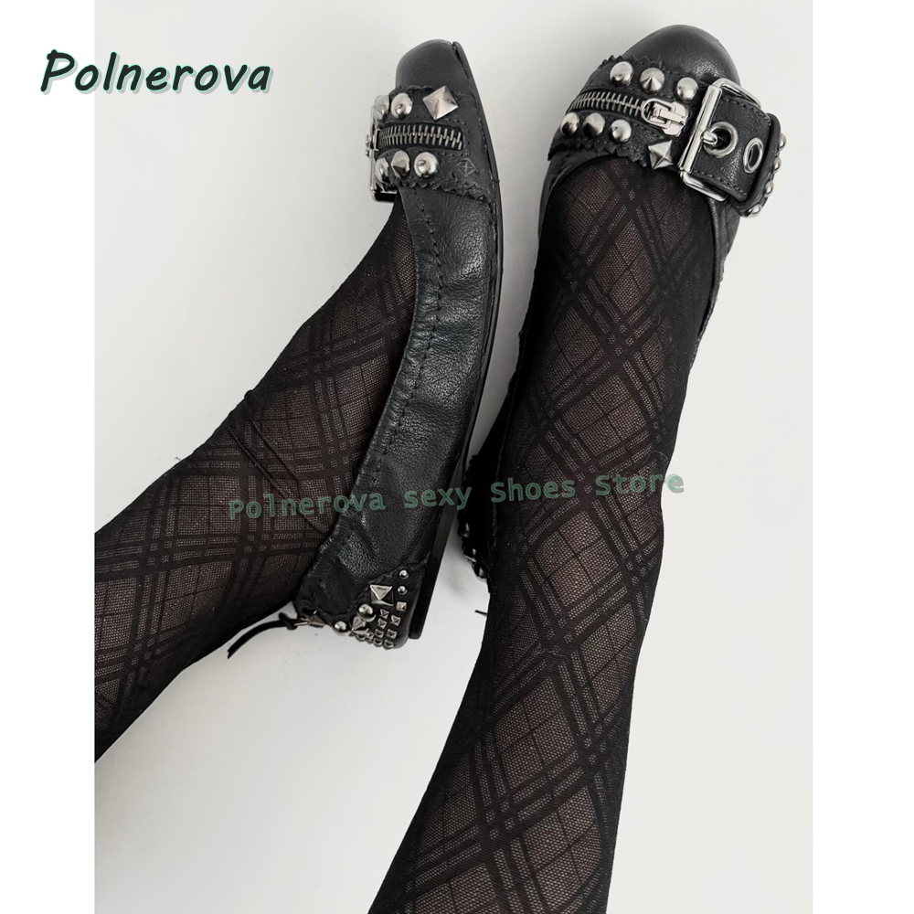 Boots - Sepatu Mary Jane dengan Gesper Rivet,