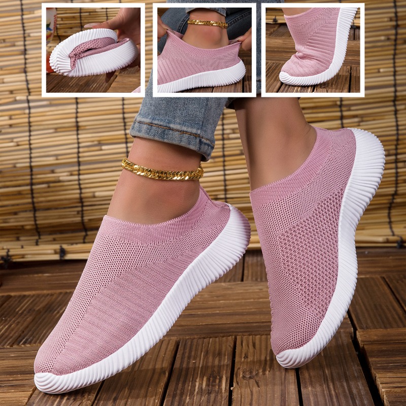 Breathable Mesh Athletic Shoes - Sepatu Sneakers Wanita Bahan Rajut Bernapas