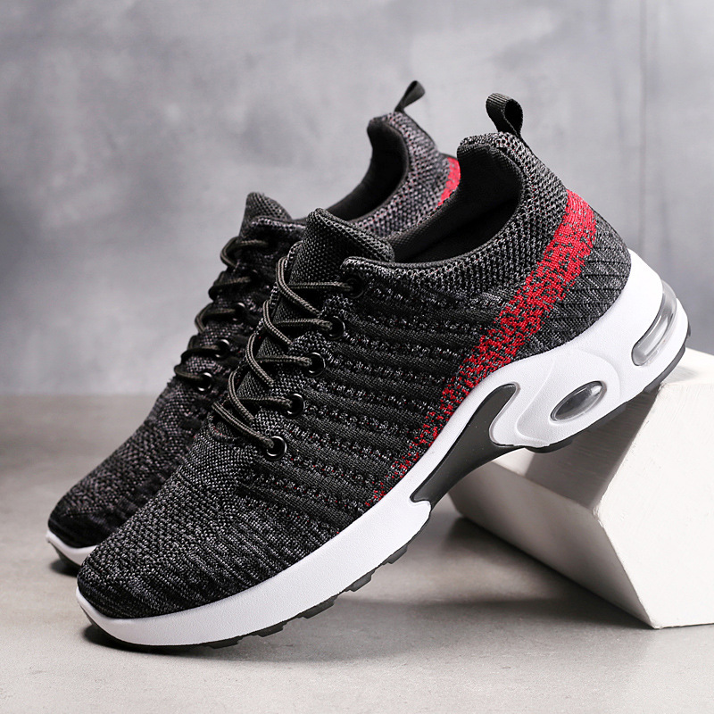 Knit Fabric Lace Up Sneakers - Sepatu kets pria sepatu rajut sepatu
