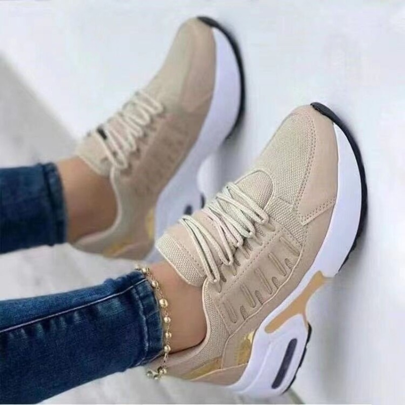 Breathable Mesh Athletic Shoes - Sepatu kets modis wanita dengan bantalan