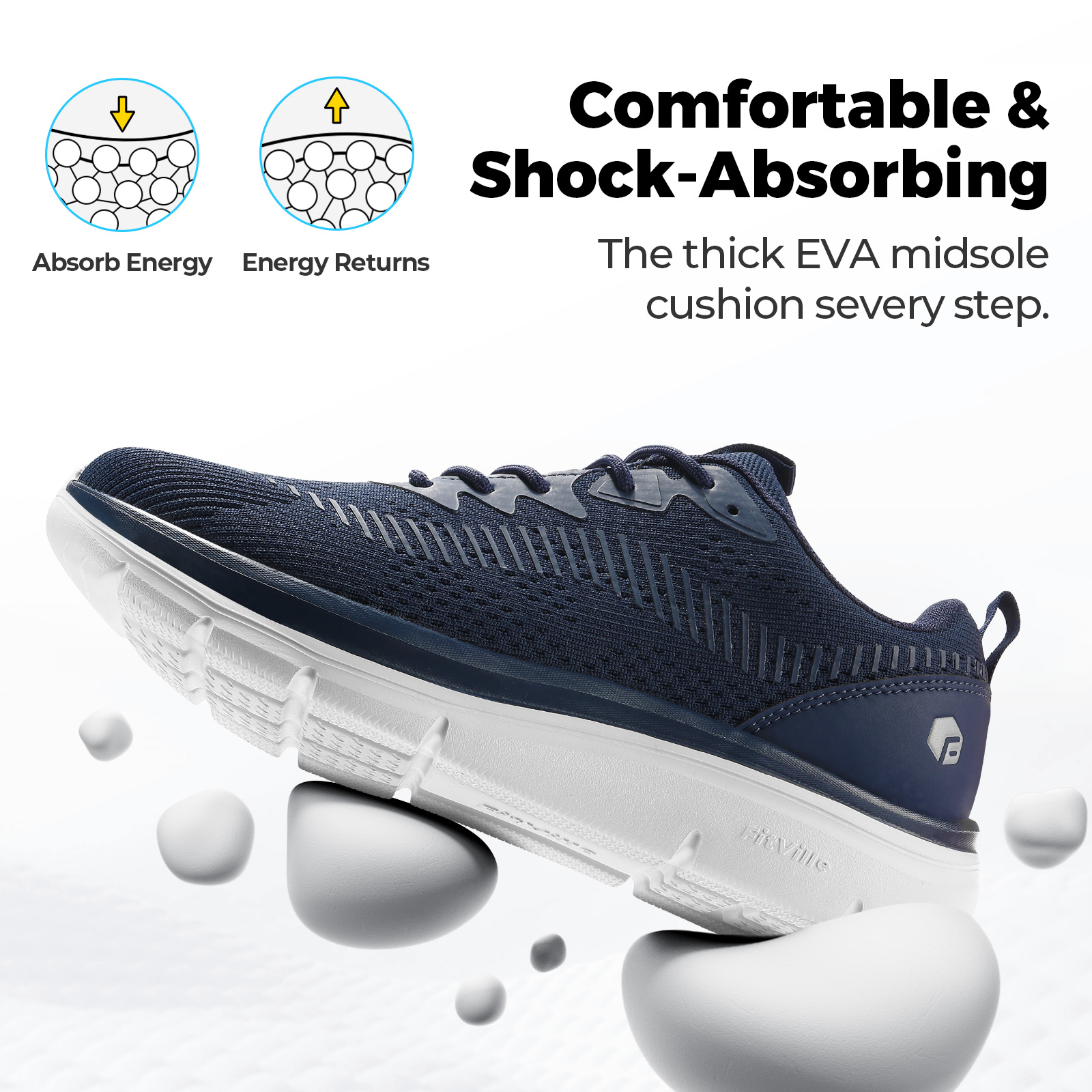 Sepatu Jalan Pria FitVille, Sn - Breathable Mesh Athletic Shoes ulasan dan harga