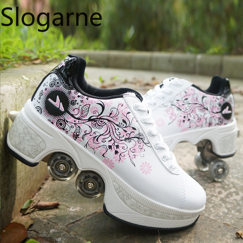 Sepatu Roda Deformasi 4 Roda W - Running Shoes ulasan dan harga