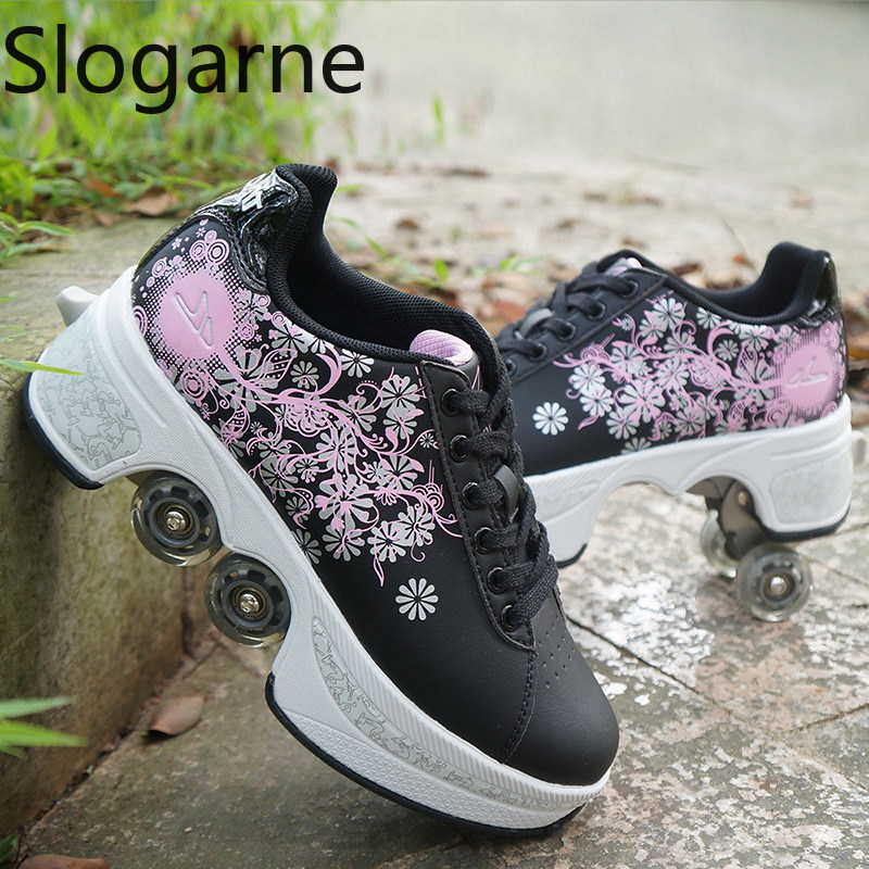 Sepatu Roda Deformasi 4 Roda W - Running Shoes ulasan dan harga