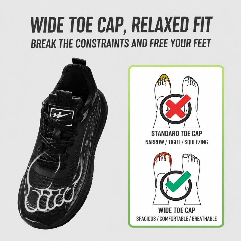 Sepatu Sneakers Pria Double St - Wide Toe Box Running Sneakers ulasan dan harga