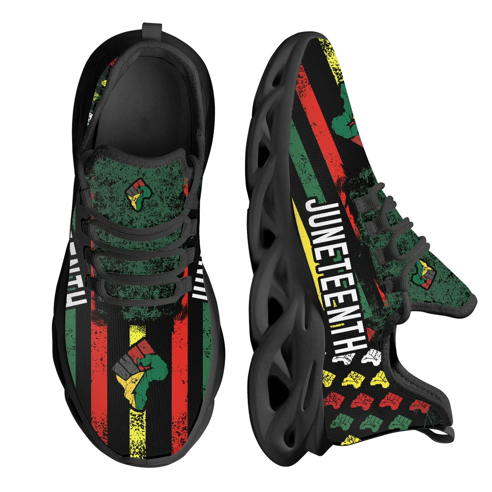 Sepatu Jaring Cetak Juneteenth - Breathable Mesh Athletic Shoes ulasan dan harga